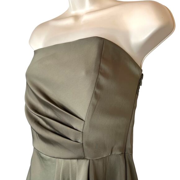 BANANA REPUBLIC Chiffon Cocktail Dress in Olive Green Size 6 - Picture 4 of 13